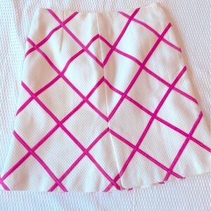 CK Bradley Vintage Preppy Mini Skirt Pink & White Lattice Size 4